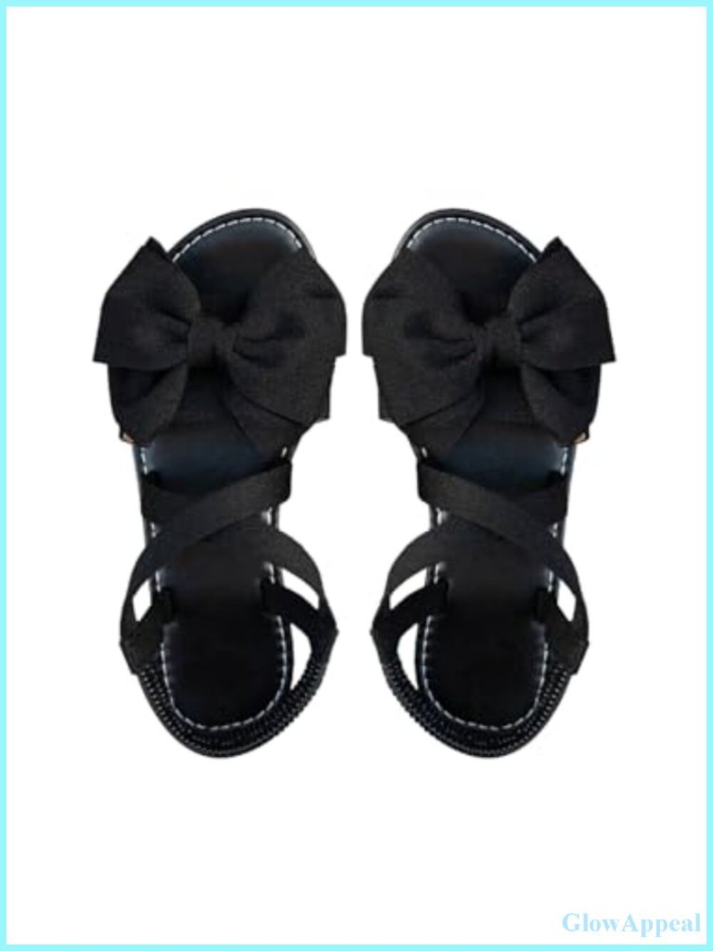 Women's Bow Flat Sandals Strappy Summer Beach Dressy Faux Leather